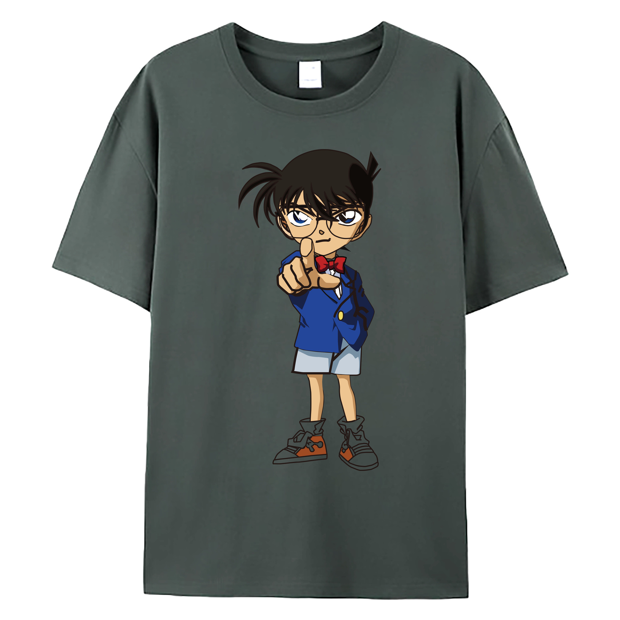 （画像用） 名探偵コナン 江戸川 コナン Detective Conan Conan Edogawa 綿100％ メンズ半袖Tシャツ｜肌触りやわらか＆通気性